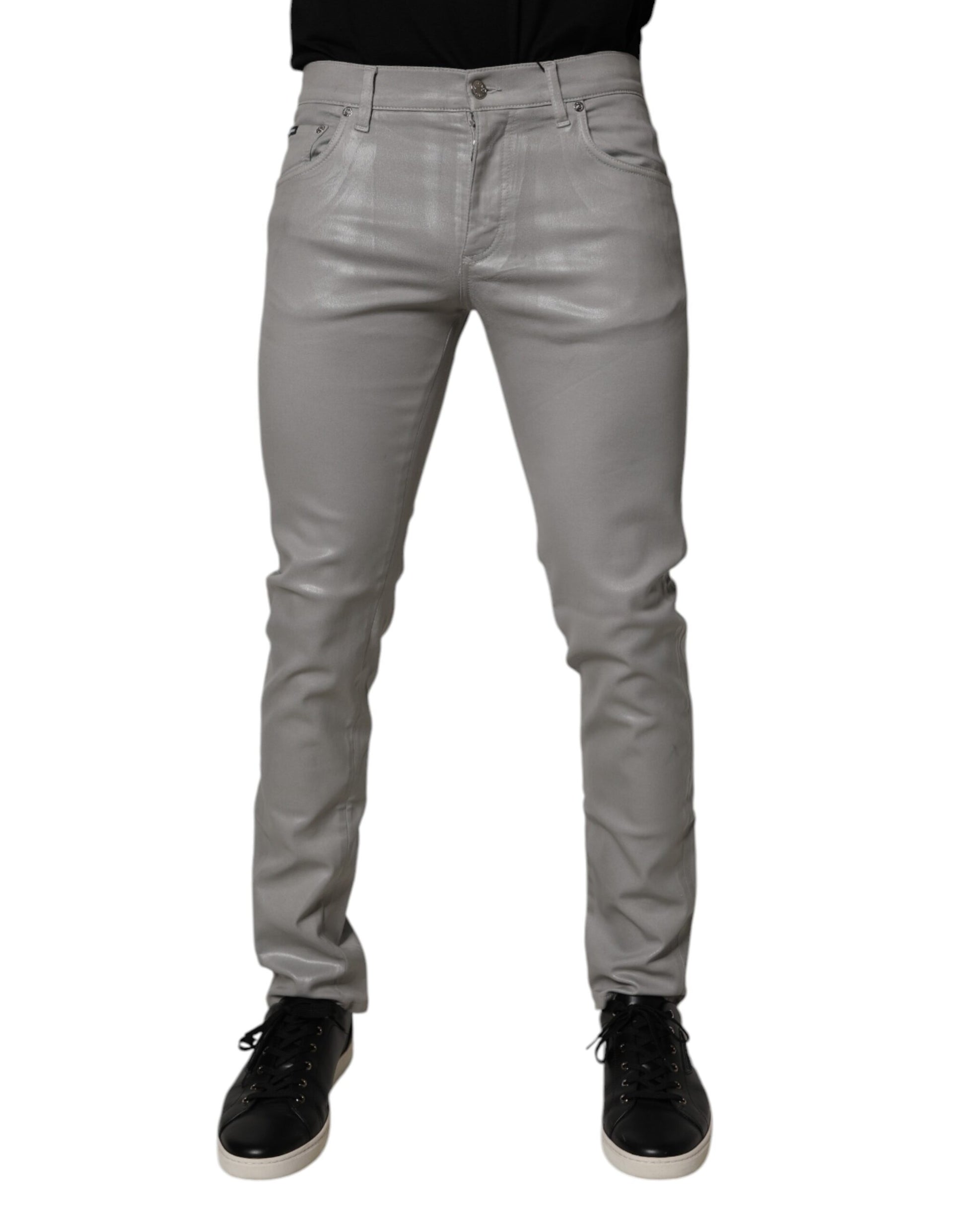 Dolce & Gabbana Gray Cotton Stretch Men Slim Fit Denim Jeans