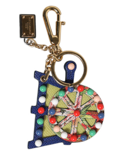 Dolce & Gabbana Multicolor Gold Tone Carretto Keychain Keyring