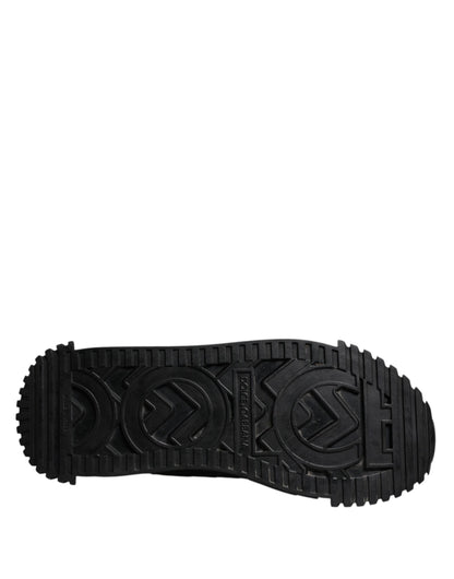 Dolce & Gabbana Black Logo Lace Up Low Top NS1 Sneakers Shoes