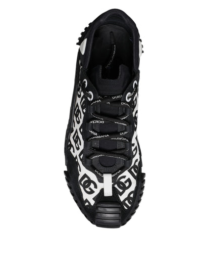 Dolce & Gabbana Black Logo Lace Up Low Top NS1 Sneakers Shoes