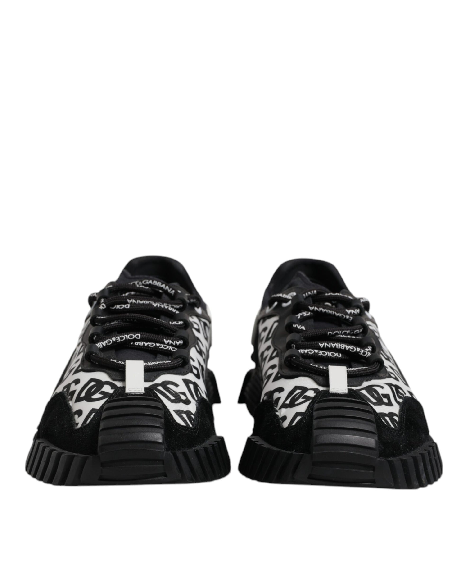 Dolce & Gabbana Black Logo Lace Up Low Top NS1 Sneakers Shoes