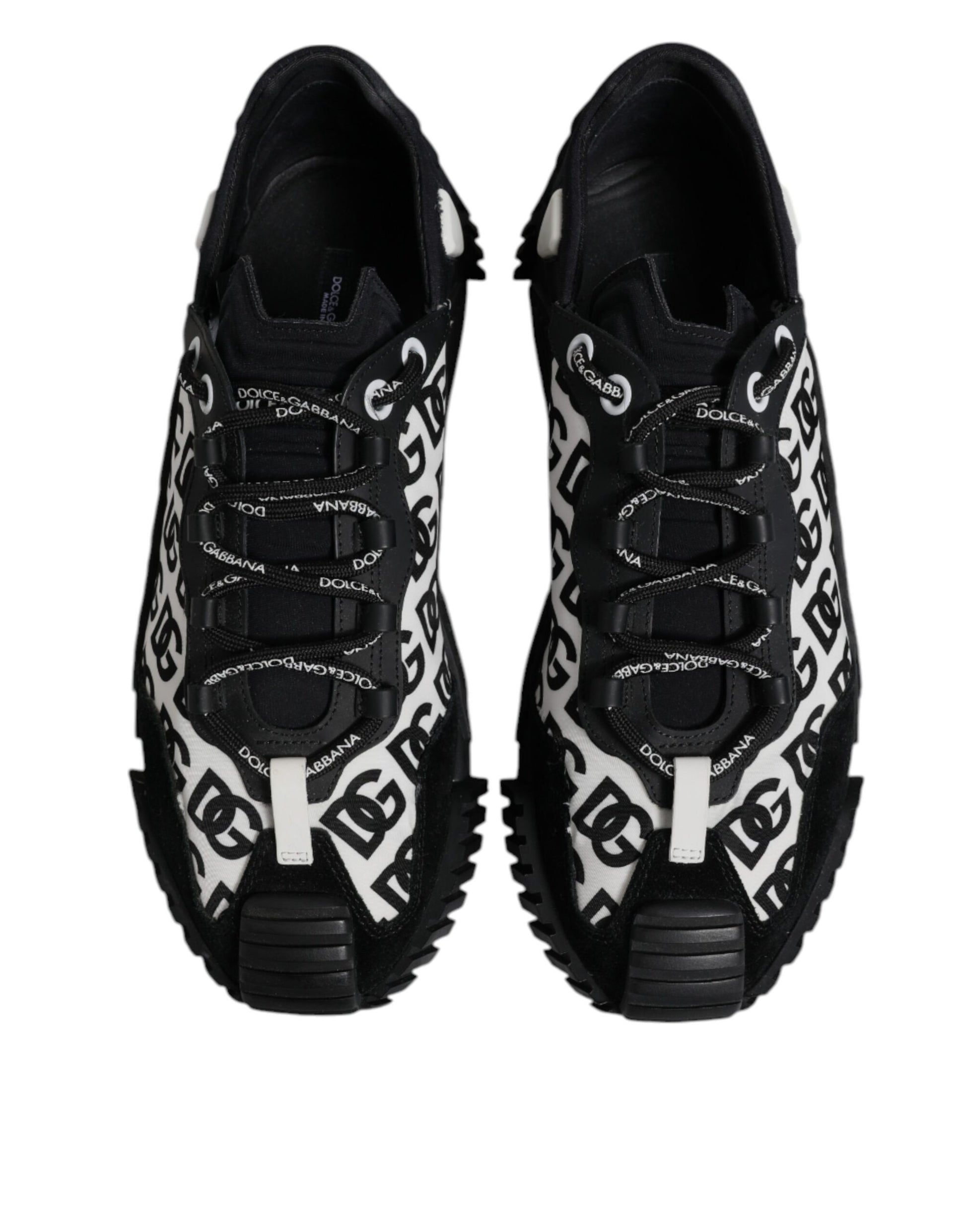 Dolce & Gabbana Black Logo Lace Up Low Top NS1 Sneakers Shoes