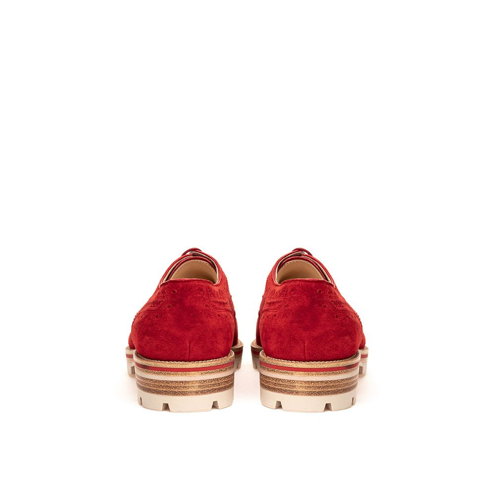 Christian Louboutin Red Suede Leather Oxfords And Derbies