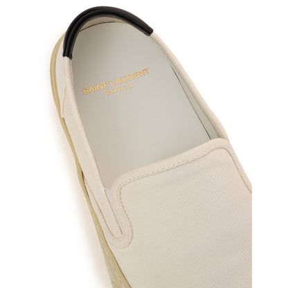 Saint Laurent White Cotton Low Top Sneakers