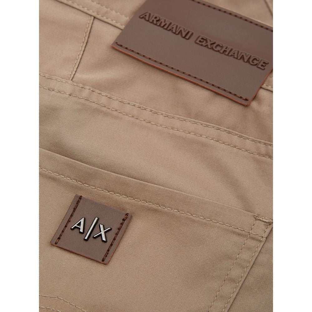 Armani Exchange Brown Cotton Casual Pants