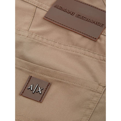 Armani Exchange Brown Cotton Casual Pants
