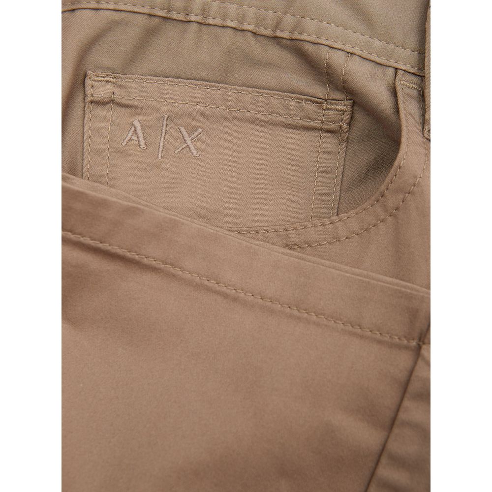 Armani Exchange Brown Cotton Casual Pants