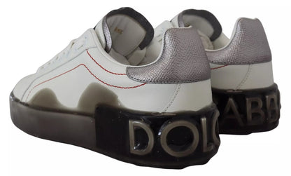 Dolce & Gabbana White Leather Portofino Sneakers Shoes