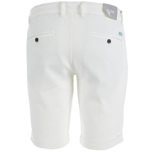 Yes Zee White Cotton Short