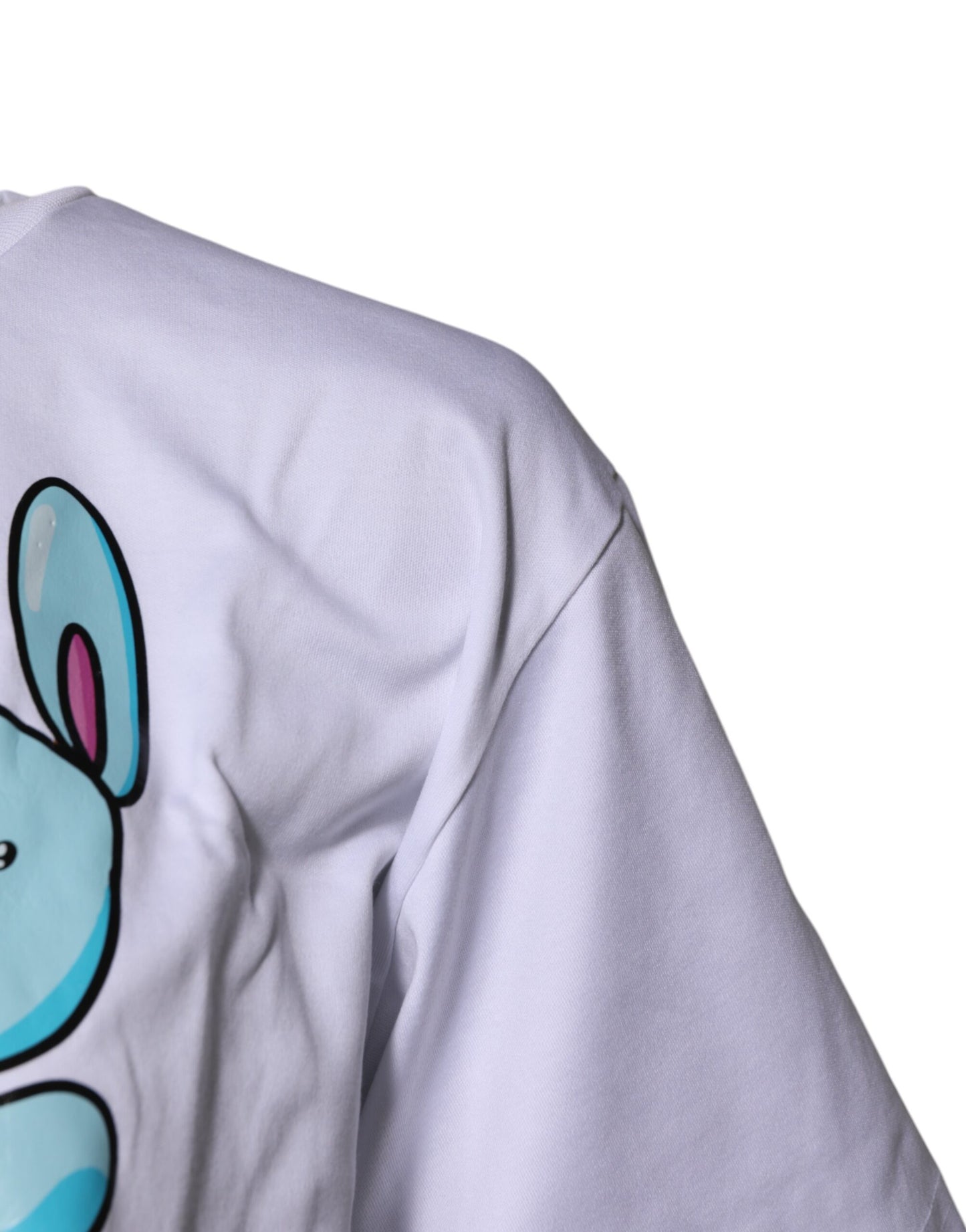 Dolce & Gabbana White Printed Cotton Crew Neck Tee T-shirt