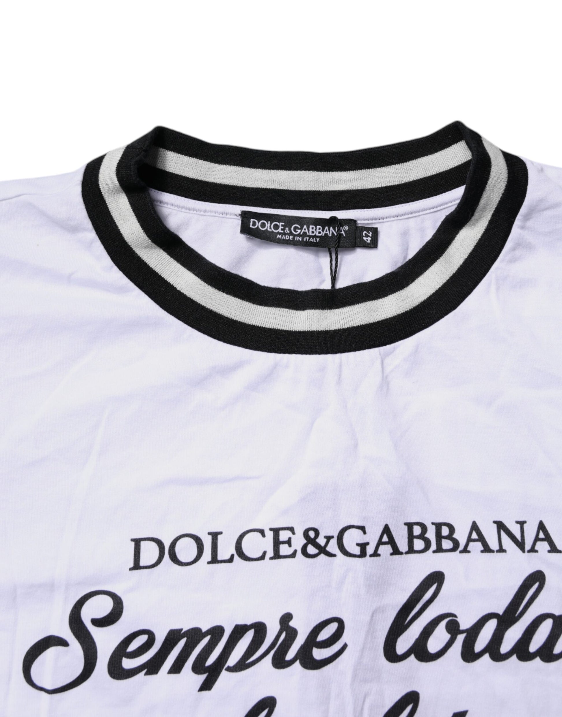 Dolce & Gabbana White Cotton DG Fashion Crew Neck Tee T-shirt