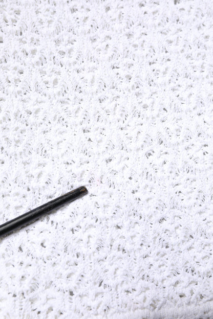 Dolce & Gabbana White Viscose Short Sleeve Crochet Top