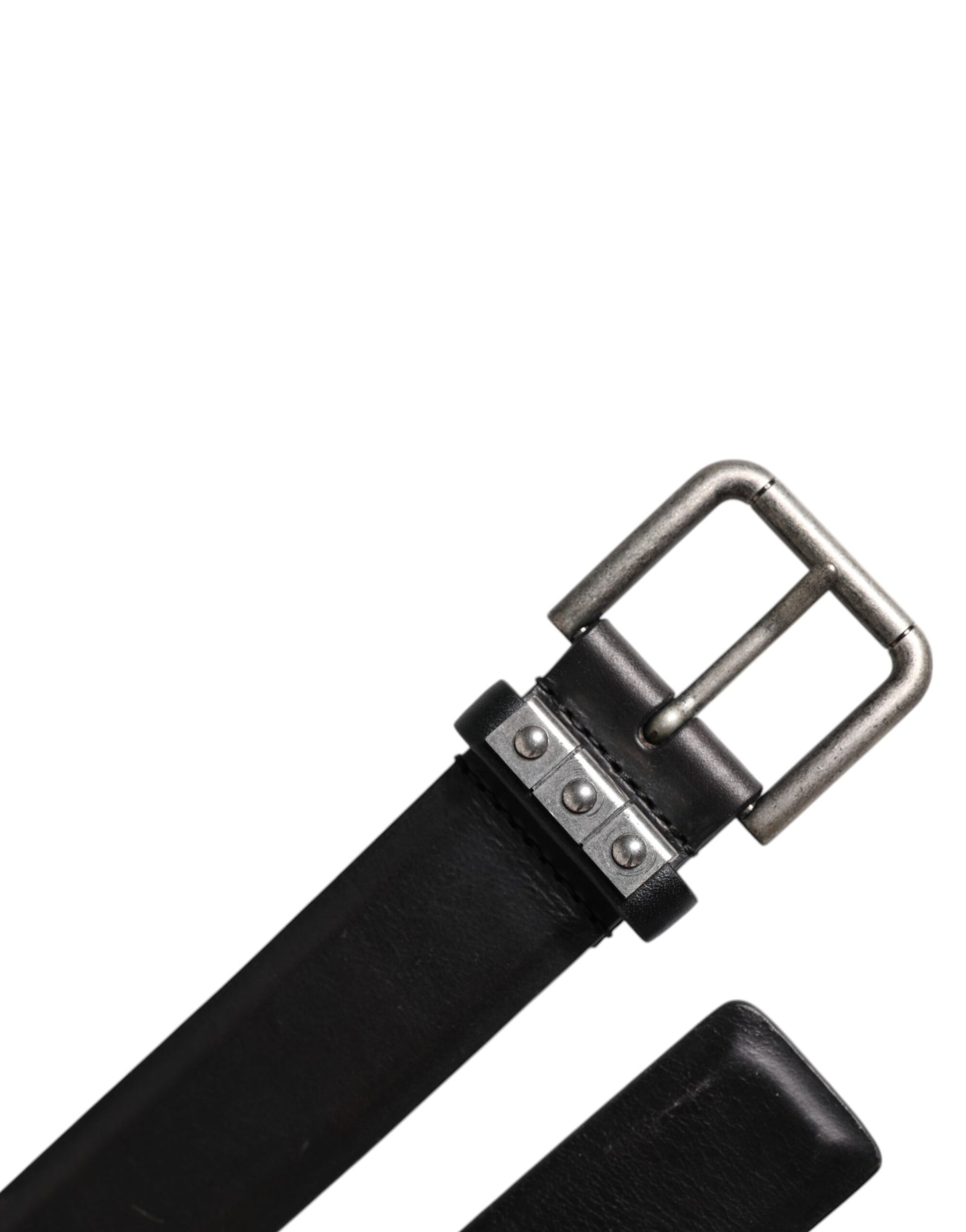 Dolce & Gabbana Black Leather Metal Buckle Classic Belt