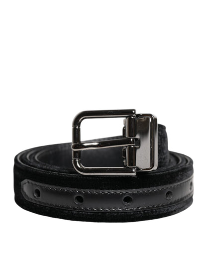 Dolce & Gabbana Black Leather Metal Buckle Classic Belt