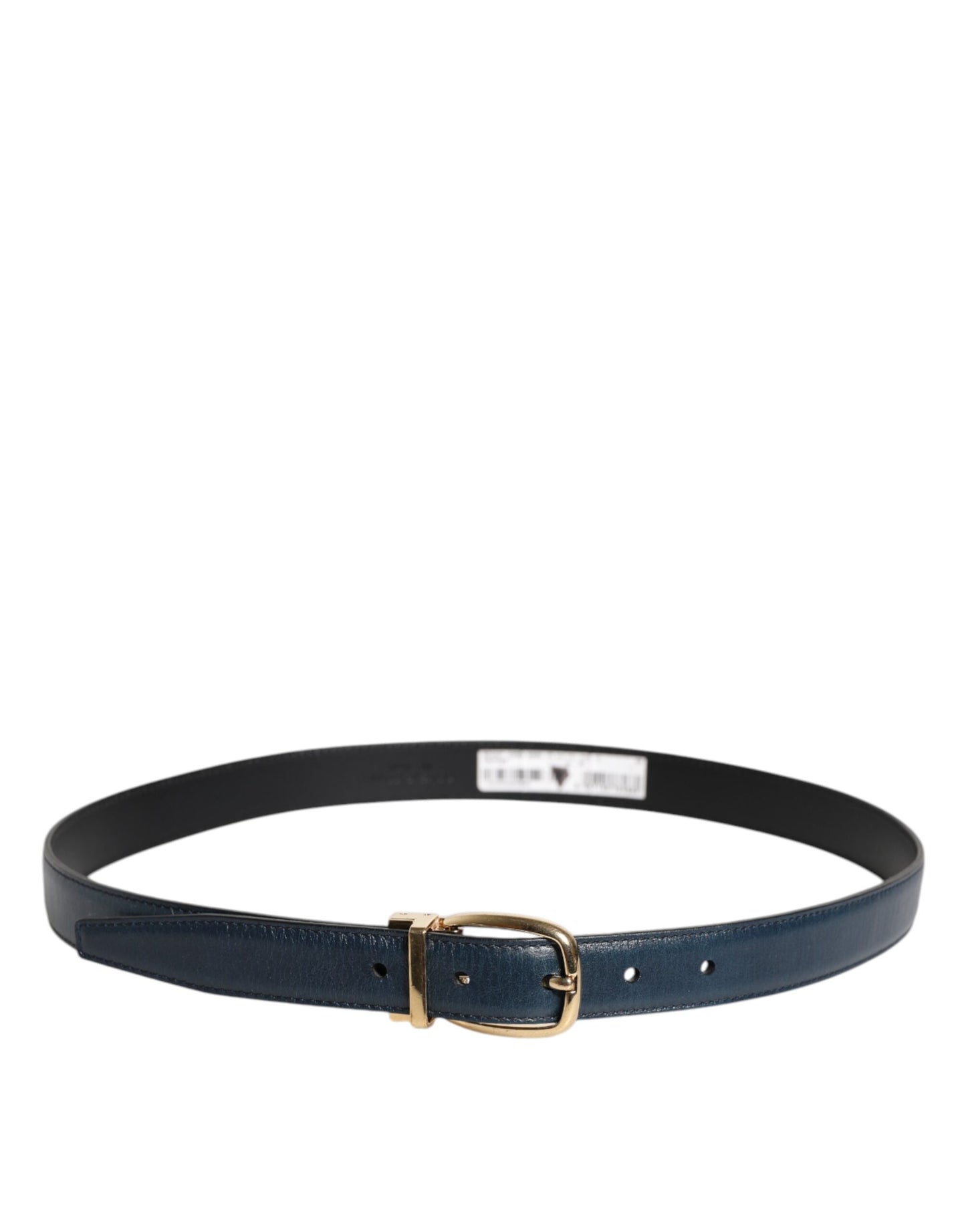 Dolce & Gabbana Blue Leather Metal Buckle Classic Belt