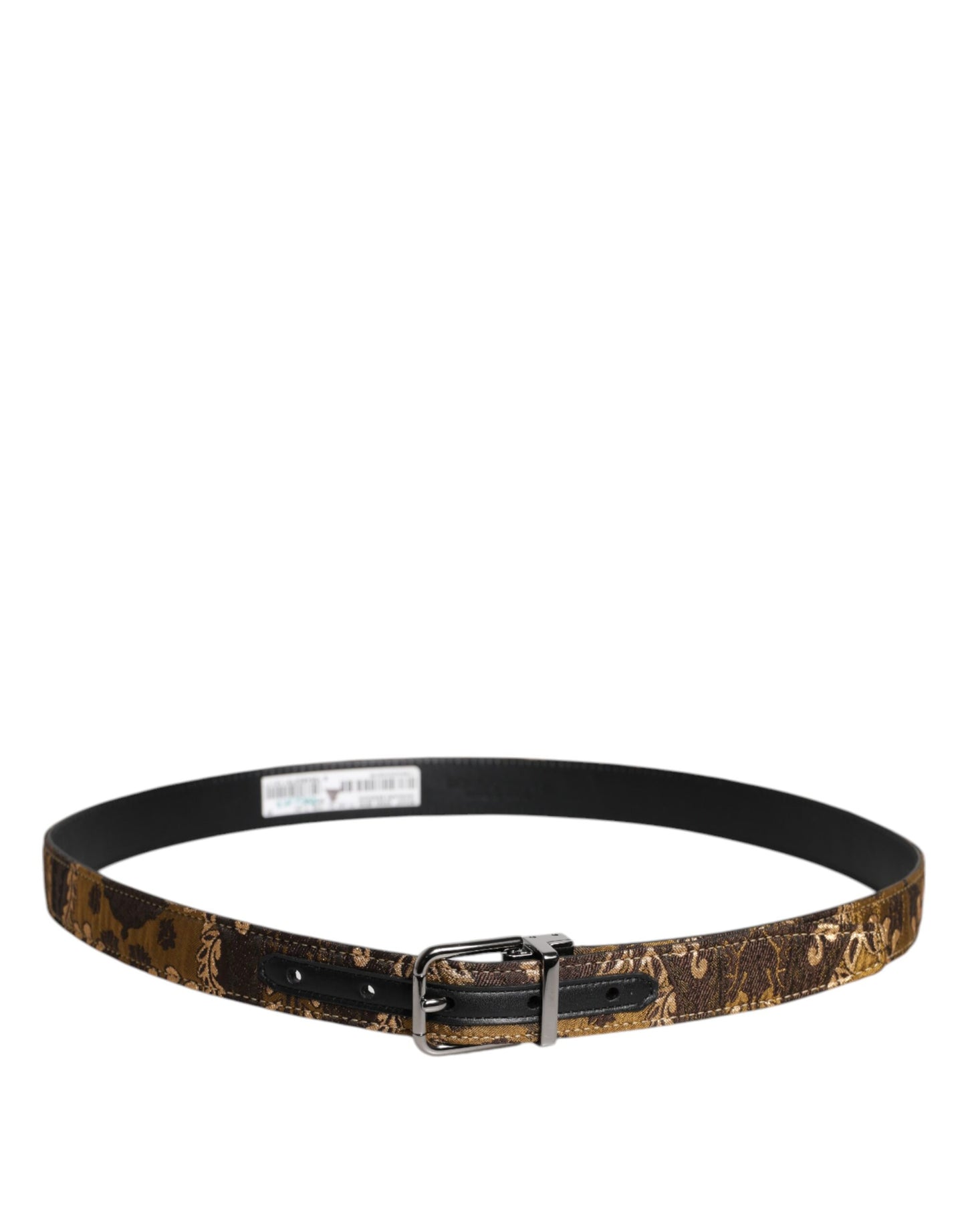 Dolce & Gabbana Multicolor Jacquard Leather Logo Buckle Belt