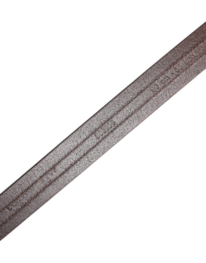 Dolce & Gabbana Burgundy Leather Metal Logo Buckle Belt