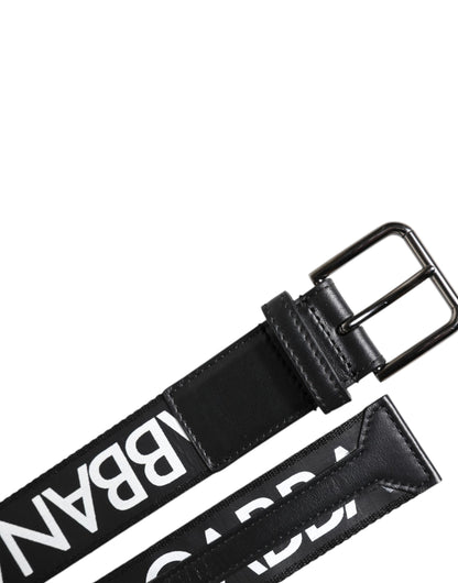 Dolce & Gabbana Black Leather Classic Metal Logo Buckle Belt