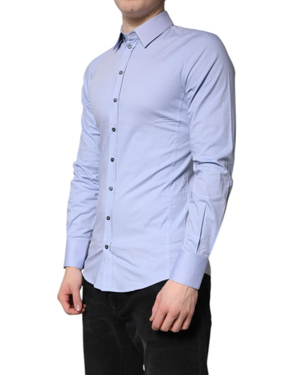Dolce & Gabbana Light Blue Cotton SICILIA Dress Formal Shirt
