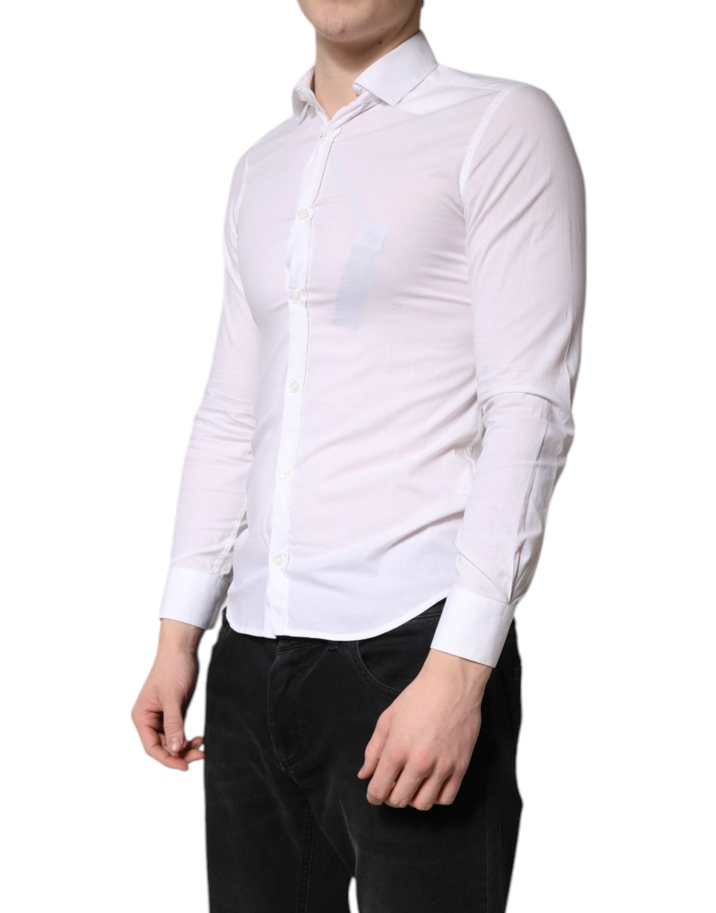 Daniele Alessandrini White Cotton Dress Formal Shirt