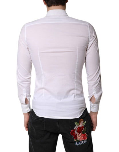 Daniele Alessandrini White Cotton Dress Formal Shirt