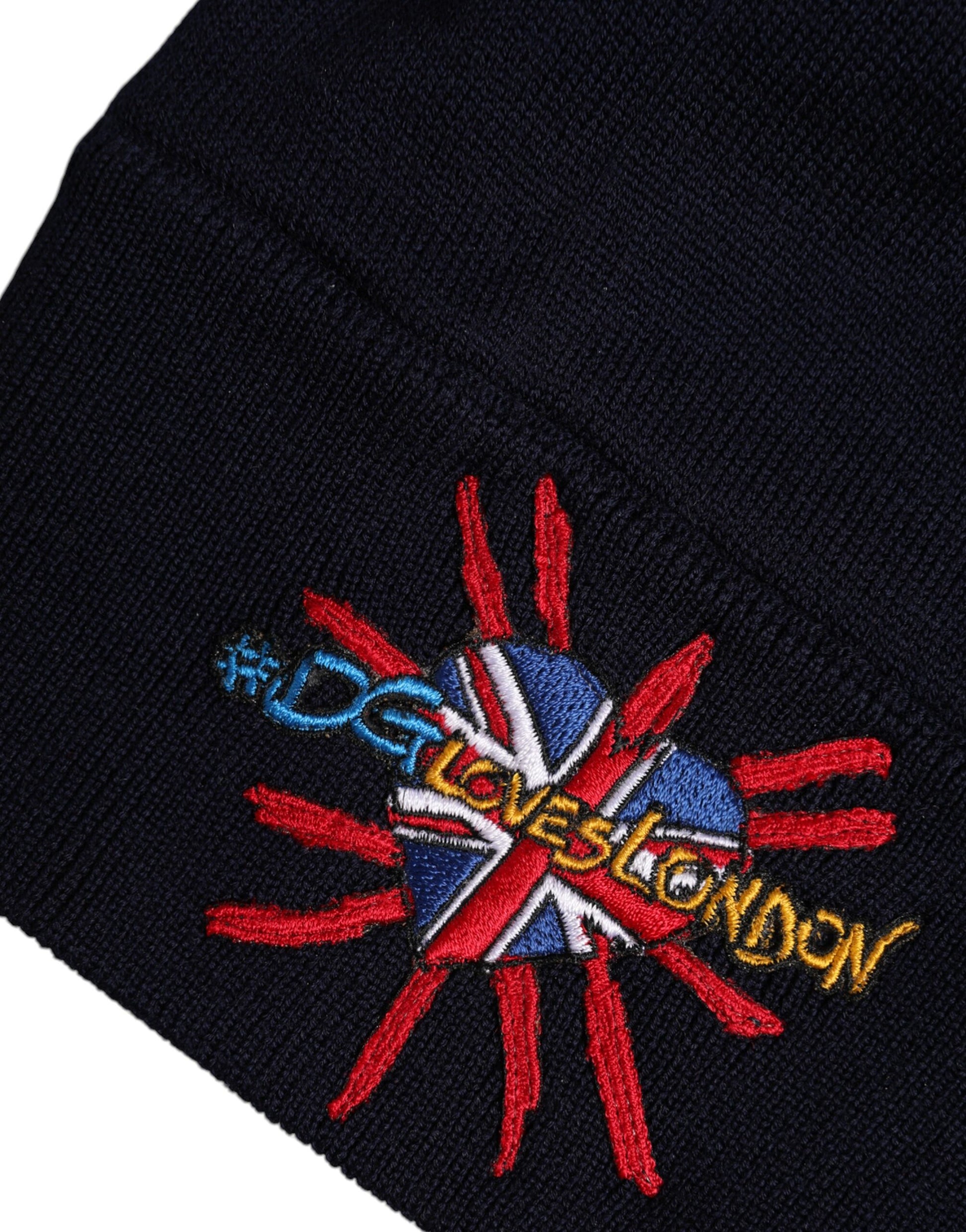 Dolce & Gabbana Black Wool #DGLovesLondon Winter Beanie Hat