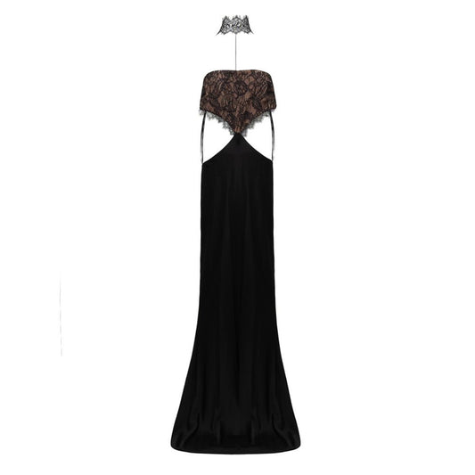 Retrofête Black Silk Dress
