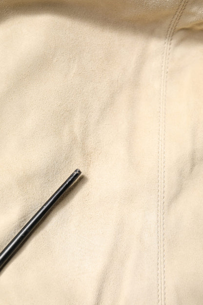 Dolce & Gabbana Beige Lambskin Full Zip Men Bomber Jacket