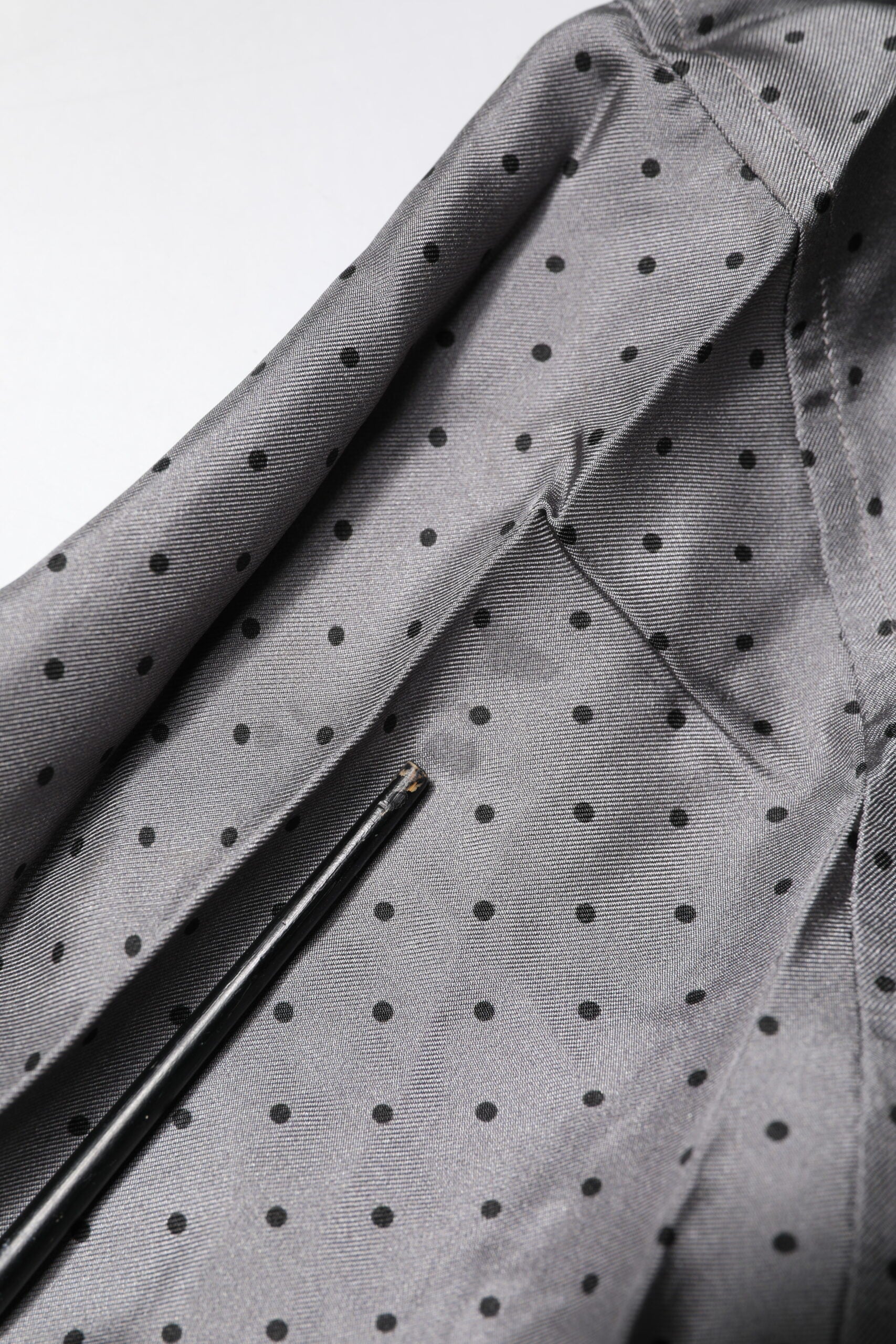 Dolce & Gabbana Gray Polka Dot Silk Long Sleeve Shirt