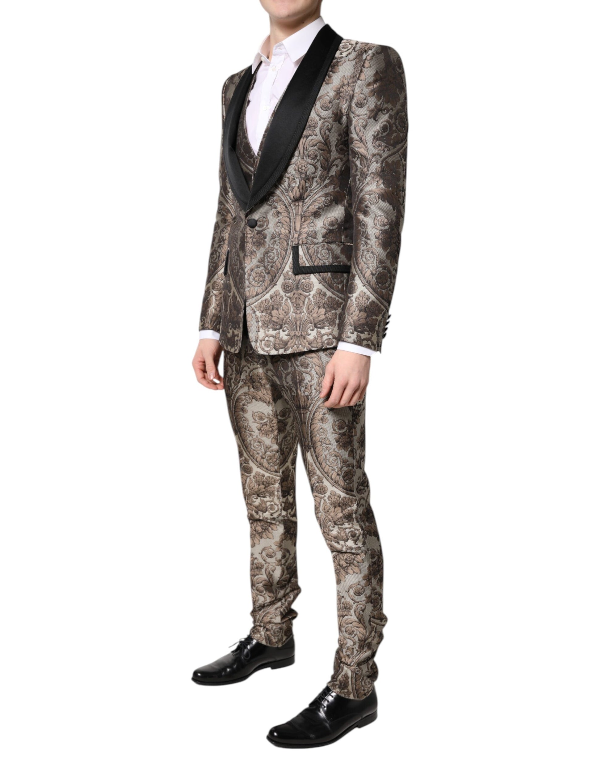 Dolce & Gabbana Multicolor Jacquard Single Breasted 3 Piece Suit