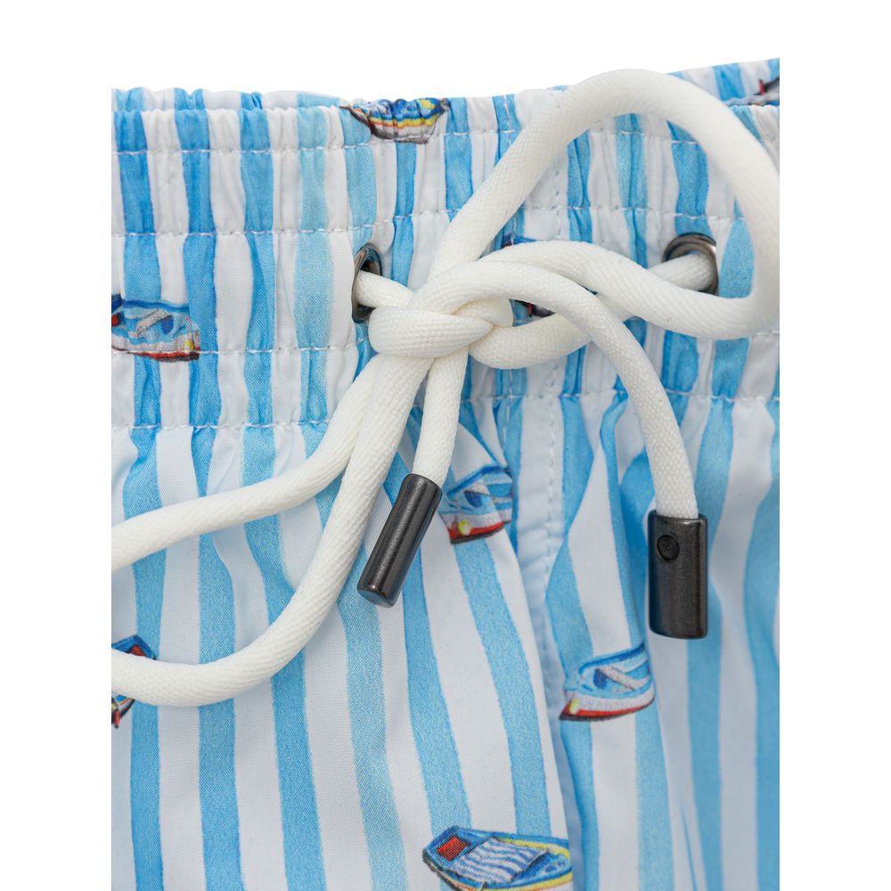Canali Blue Polyester Swim Short