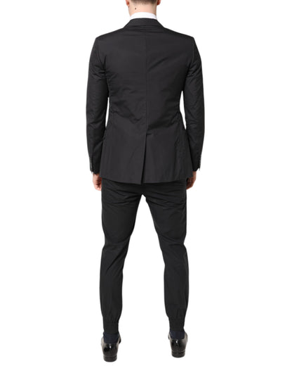 Dolce & Gabbana Black Cotton TAORMINA Formal 2 Piece Suit