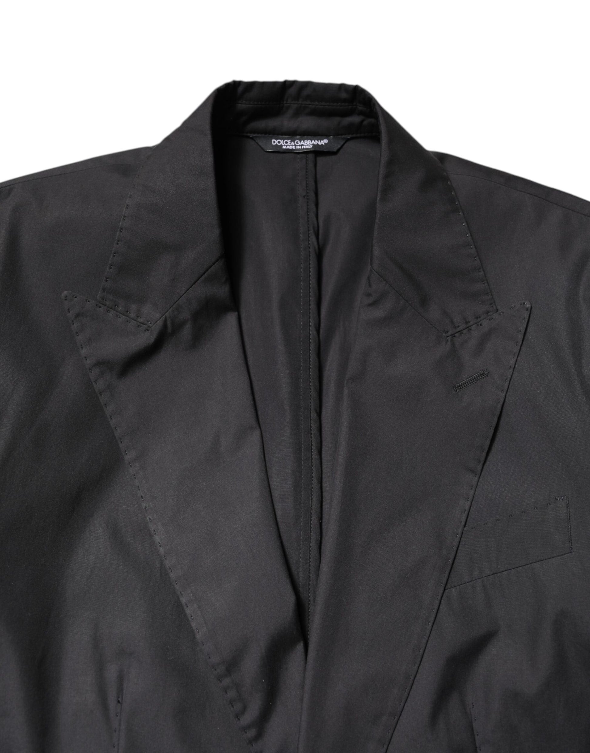 Dolce & Gabbana Black Cotton TAORMINA Formal 2 Piece Suit