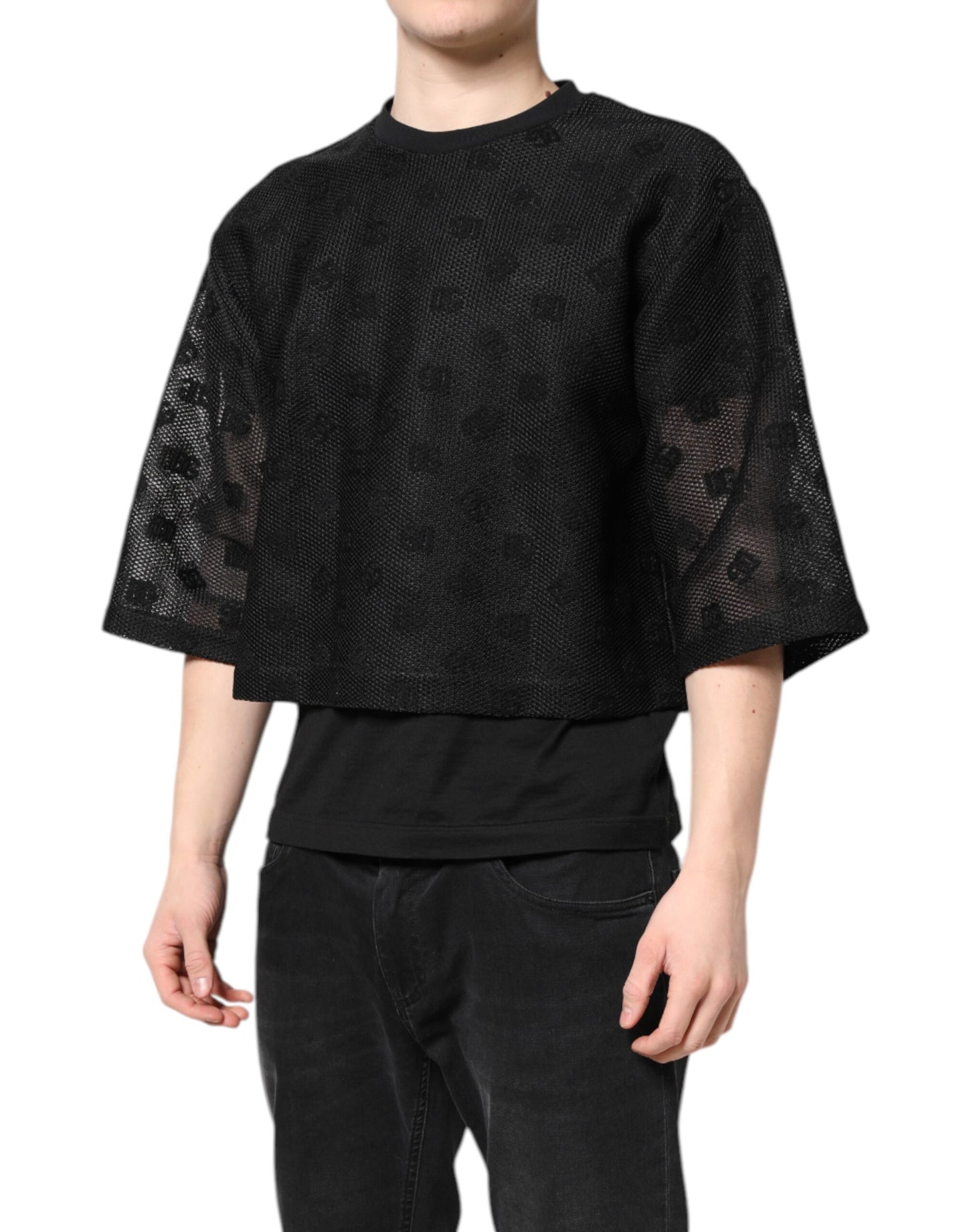 Dolce & Gabbana Black See Through Logo Short Sleeves T-shirt