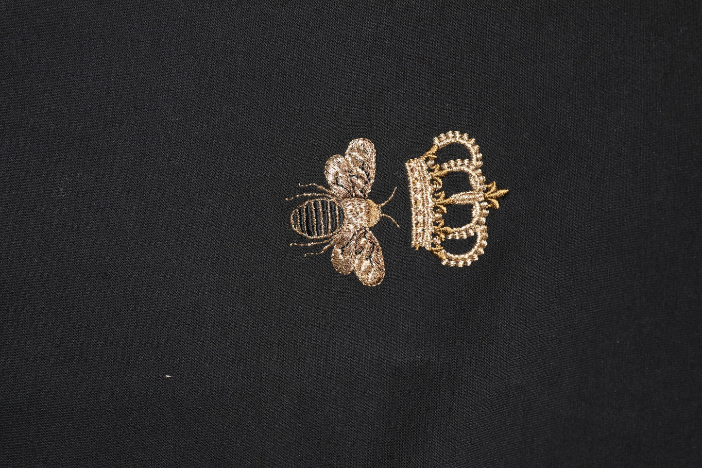 Dolce & Gabbana Black Bee Crown Embroidery Hooded Sweater
