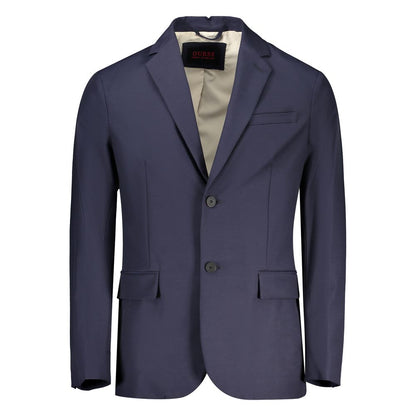 Guess Jeans Blu Cotton Men's Jacket