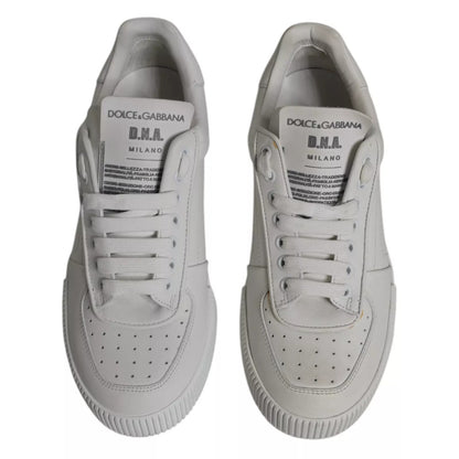 Dolce & Gabbana White Miami Leather Low Top Sneakers Shoes