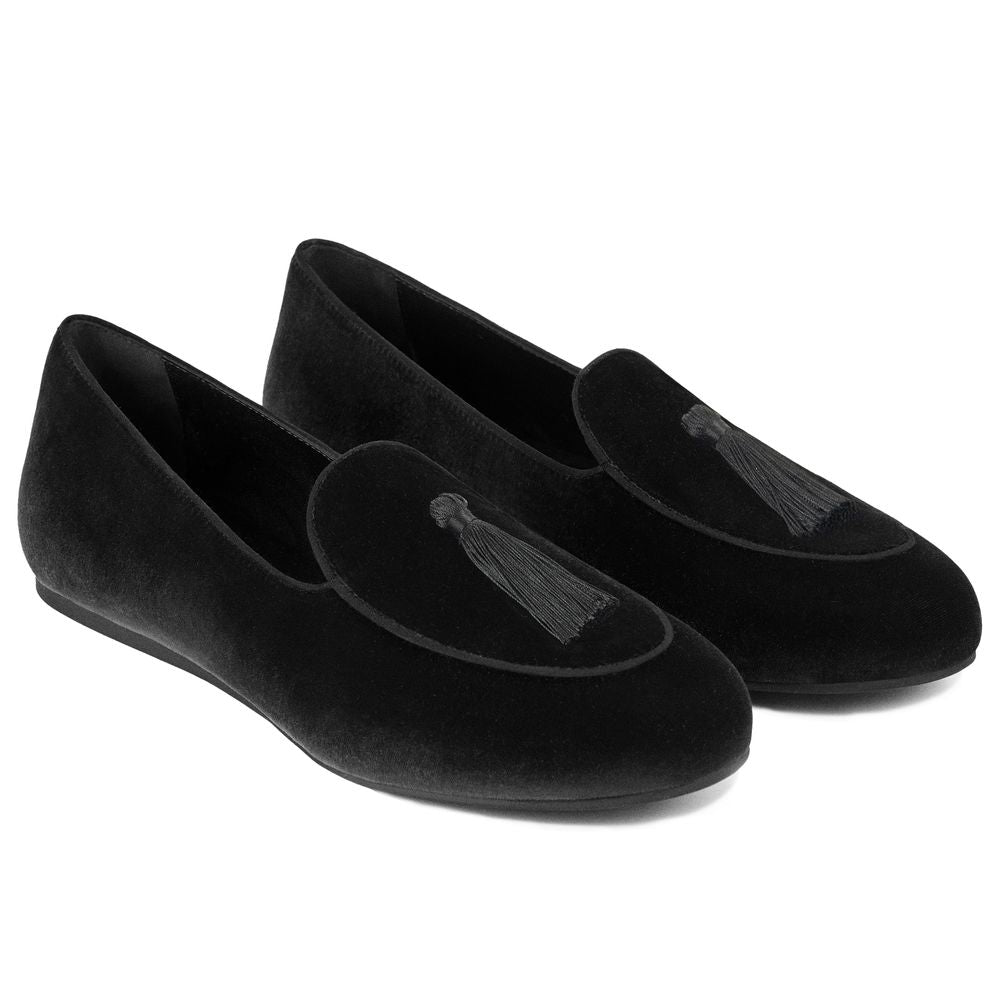 Charles Philip Black Velvet Loafer