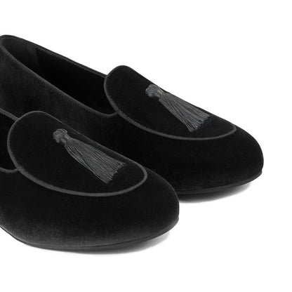 Charles Philip Black Velvet Loafer