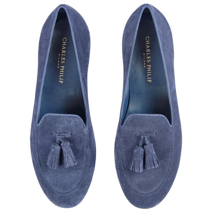 Charles Philip Blue Calfskin Loafer