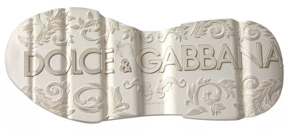 Dolce & Gabbana Sneakers White Beige Leather Sport DAYMASTER Shoes