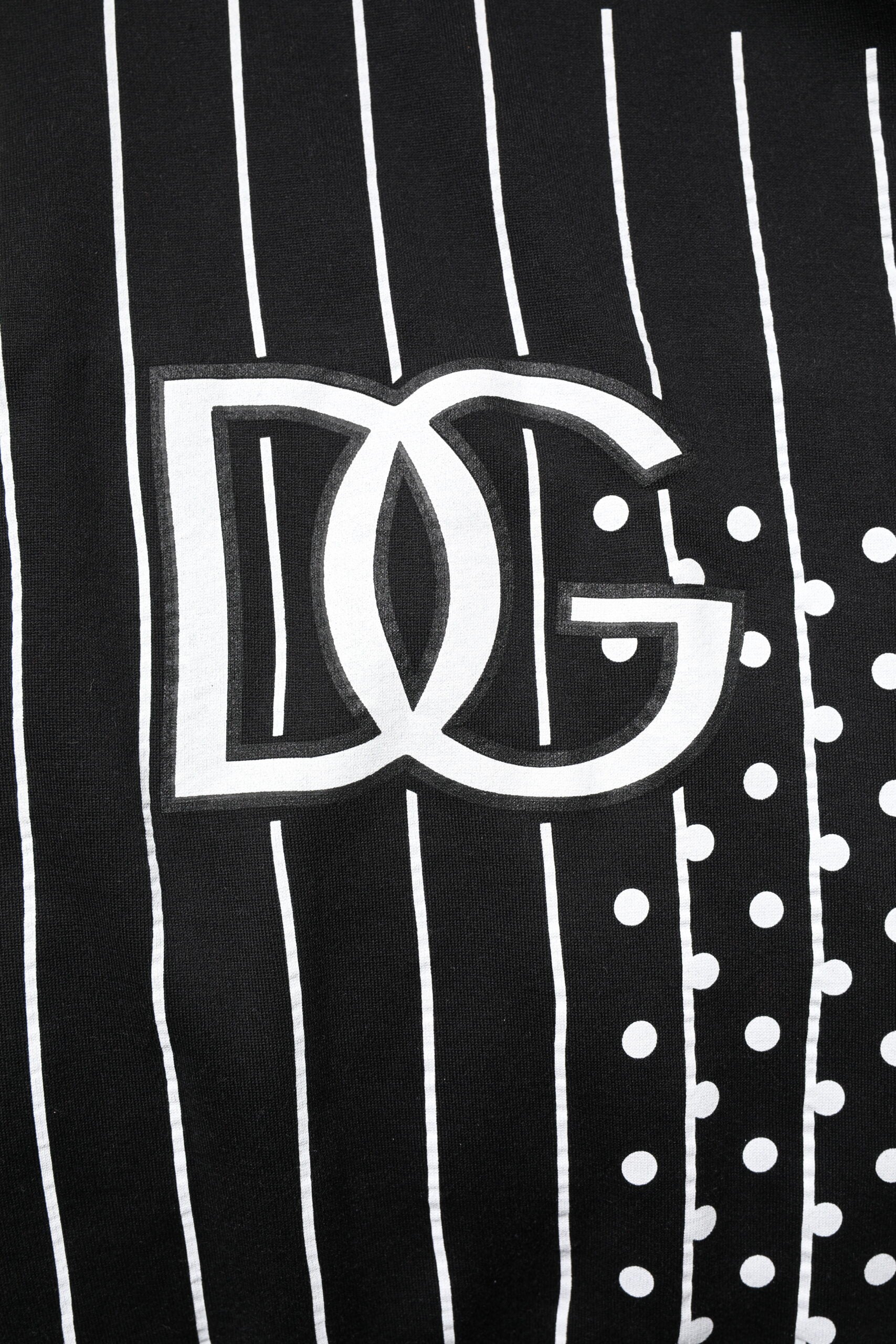 Dolce & Gabbana Black White Stripe Hooded Sweatshirt Sweater