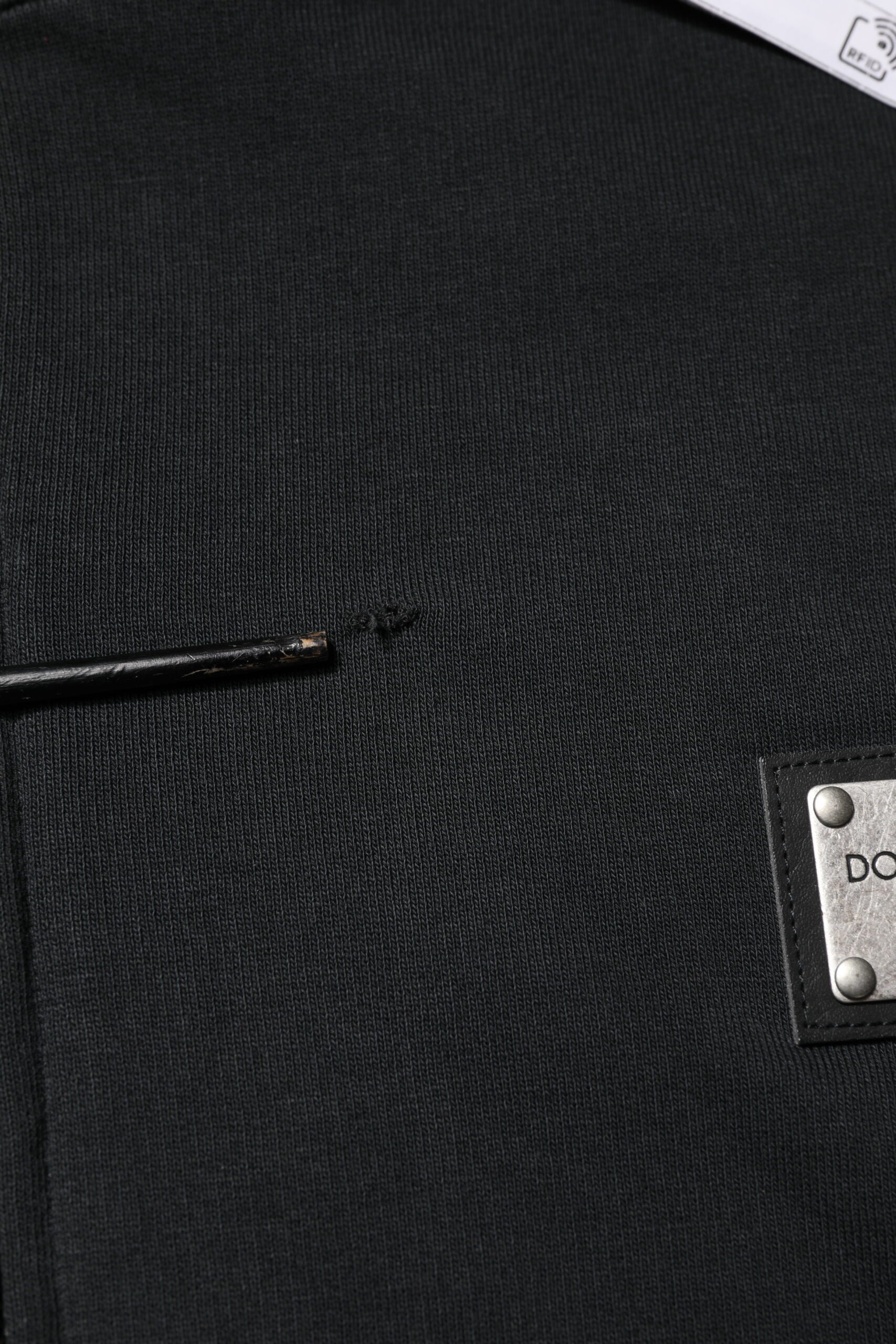 Dolce & Gabbana Black Logo Full Zip Hooded Men Sweatshirt Sweater