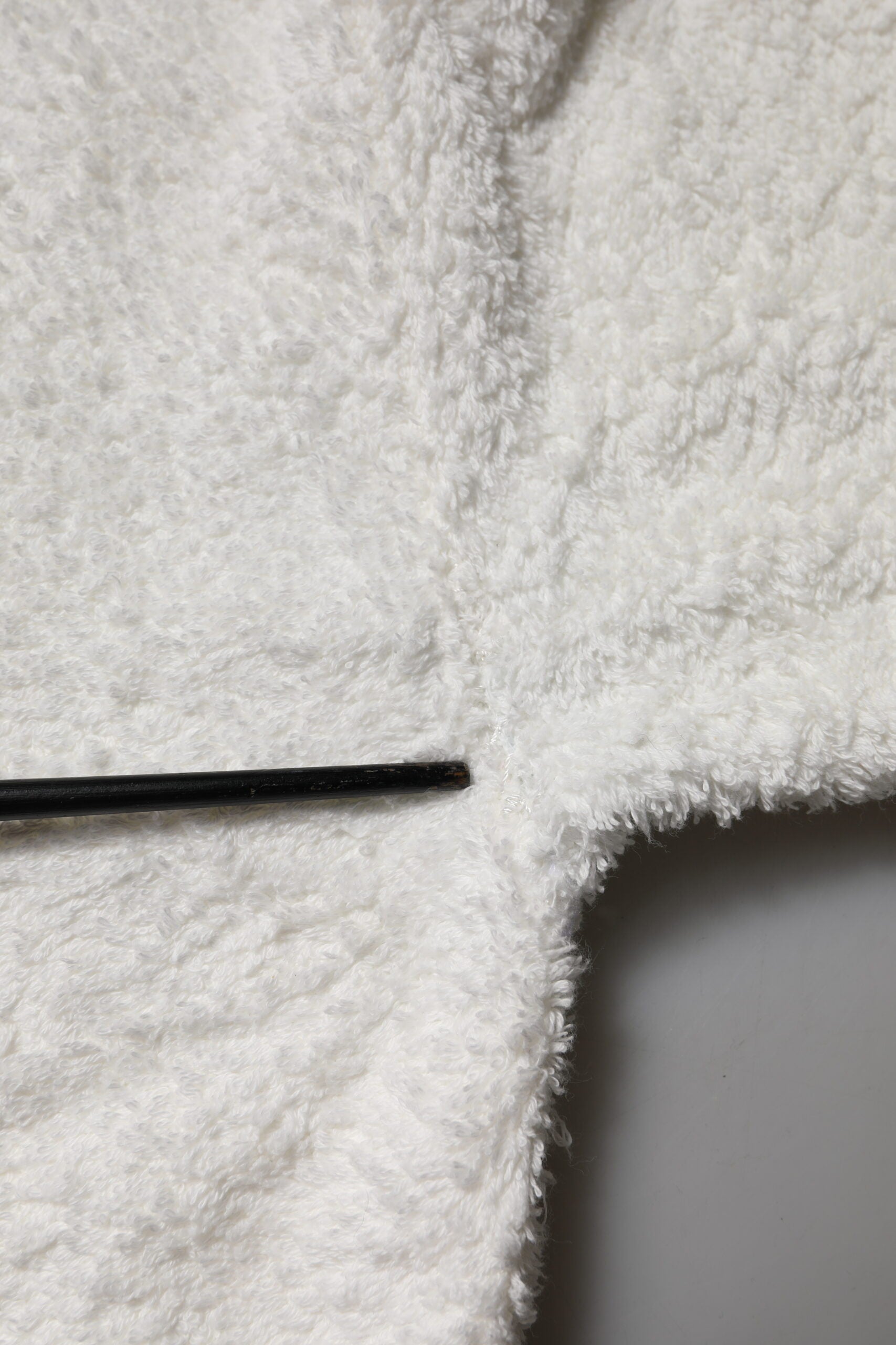 Dolce & Gabbana White Cotton Fleece Crew Neck Sweater