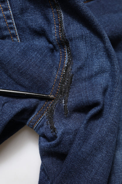 Dolce & Gabbana Blue Cotton High Waisted Cropped Denim Jeans