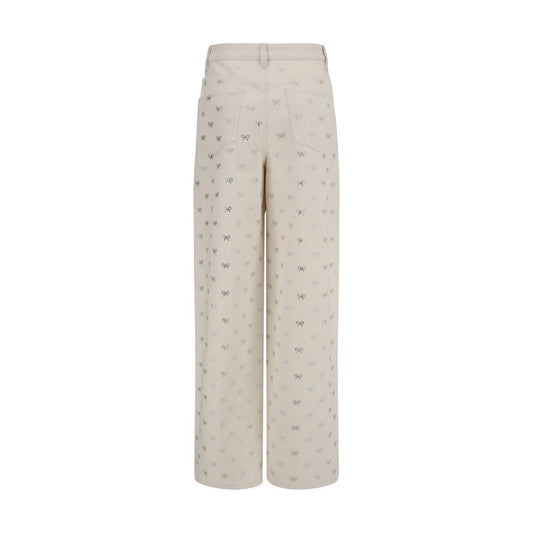 Self-Portrait Diamante Bow Jeans