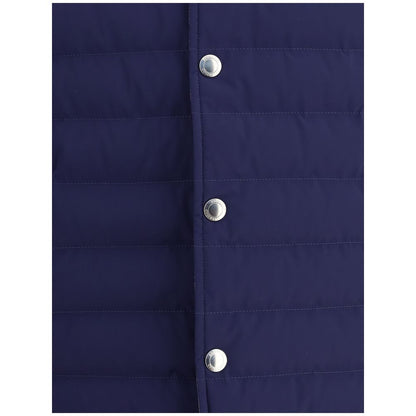 Brunello Cucinelli Blue Polyester Sleveless Jacket