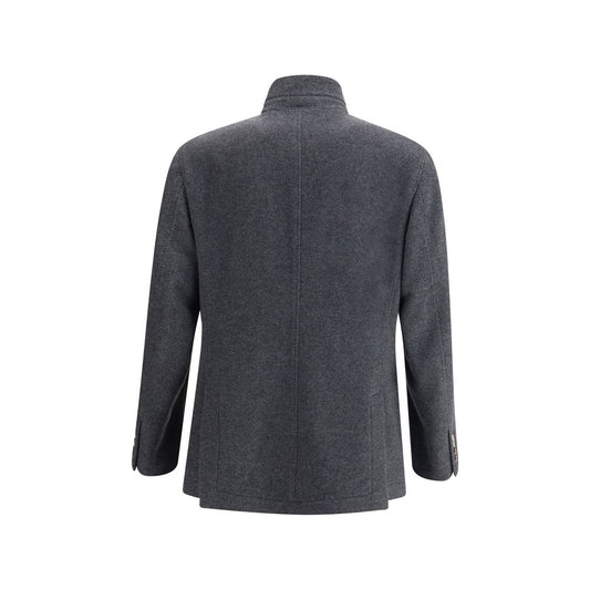 Brunello Cucinelli Gray Cashmere Coat