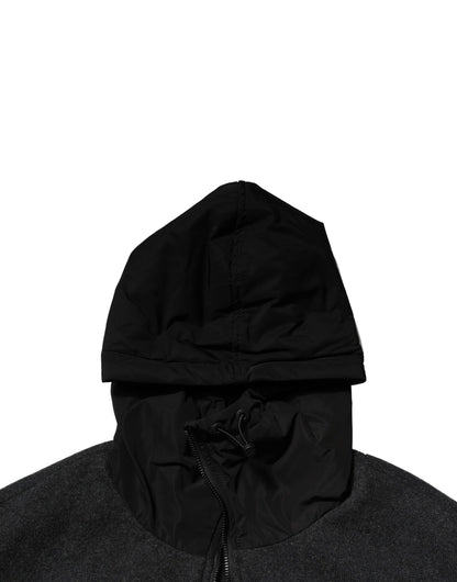Dolce & Gabbana Black DG Logo Plaque Hooded Bomber Jacket