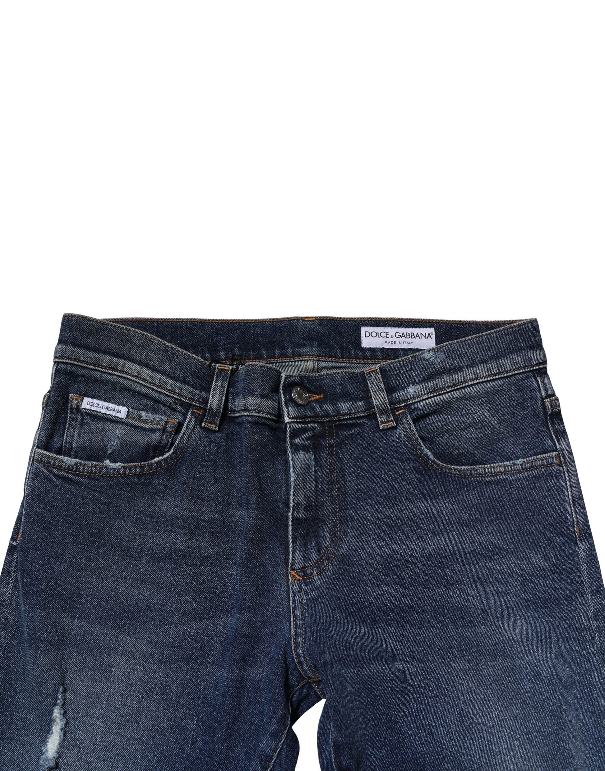 Dolce & Gabbana Blue Washed Skinny Cotton Denim Jeans